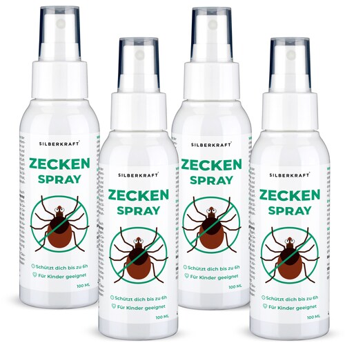 Zeckenspray Zeckenschutz - Anti Zecken Spray: 4 x 100 ml
