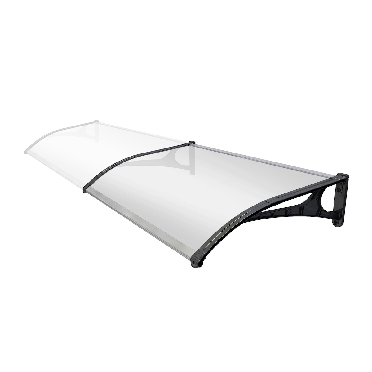 Wasabi - Vordach für Haustür 120x80 cm – 2,7 mm Solid Polycarbonat – Aluminium Halterungen – Schutzdach