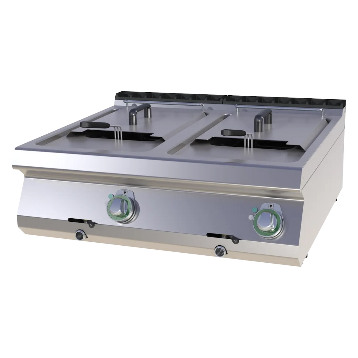 Gastro Elektro Fritteuse Friteusse Tischgerät 2x13 Liter 800x730x313 mm 50-190°C 25 kW