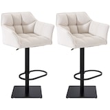 thumbnail of Conjunto de 2 bancos de bar Cobertura em tecido Damaso preto/branco