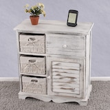 thumbnail of Kommode Schrank mit 3 Körben 63x60x30cm, Shabby-Look, Vintage ~ weiß