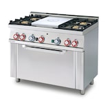 thumbnail of TUTTA PIASTRA gas + 4 fuochi con forno gas statico e grill. Misure 100x60 h90 cm. Modello TPF4-610G