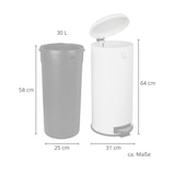 thumbnail of SVITA T30 Mülleimer 30Liter Treteimer Abfalleimer Mülltonne Stahl Weiß