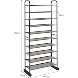 thumbnail of COSTWAY Zapatero de 10 niveles para 30 pares de zapatos con estantes extraíbles y estructura metálica