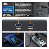 thumbnail of CSL USB 3.2 Gen.1 Front Panel aus Metall, interner Cardreader, Speicherkartenleser, bis zu 5 Gbit/s, 5 Schnittstellen, schwarz
