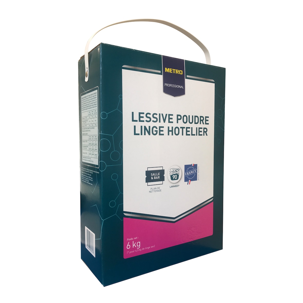 METRO PROFESSIONAL Lessive en poudre hôtelière 6 kg, 90 lavages