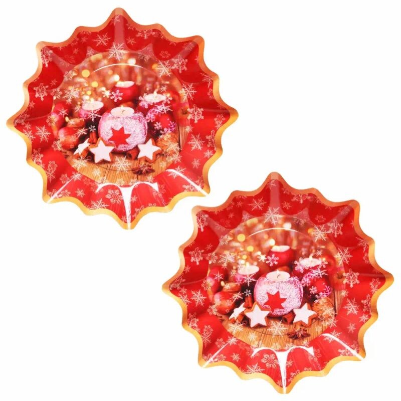 Pappteller Stern Weihnachts Balls Ø27cm 2 Stück