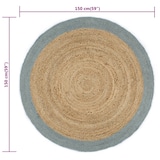 thumbnail of vidaXL Teppich Handgefertigt Jute mit Olivgrünem Rand 150 cm