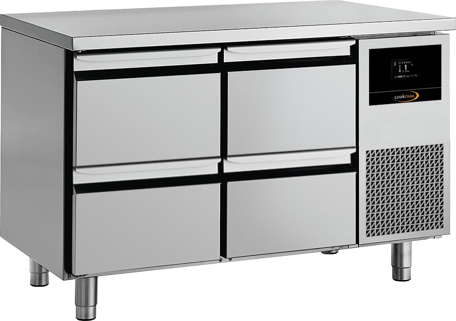 Cookmax Tiefkühltisch GN 1/1 mit
4 Schubladen, ohne Aufkantung