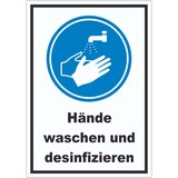thumbnail of Hände waschen und desinfizieren Aufkleber A2 (420x594mm)