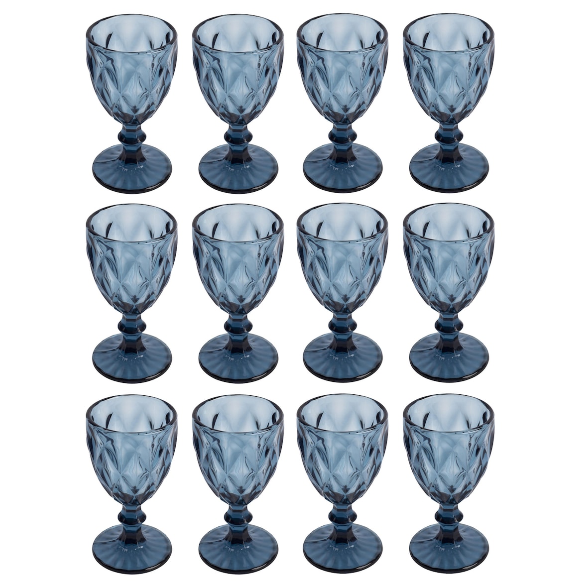 San Ignacio - Juego de 12 Copas de Cristal 250 ml Color Azul