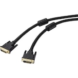 thumbnail of DVI Anschlusskabel 5.00 m vergoldete Steckkontakte, mit Ferritkern Schwarz