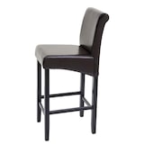 thumbnail of Barkruk HWC-C33, barkruk counter stool, hout ~ bruin, donkere poten, leer