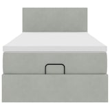 thumbnail of vidaXL Ottoman-Bett mit Matratze & LEDs Hellgrau 90x190 cm Samt