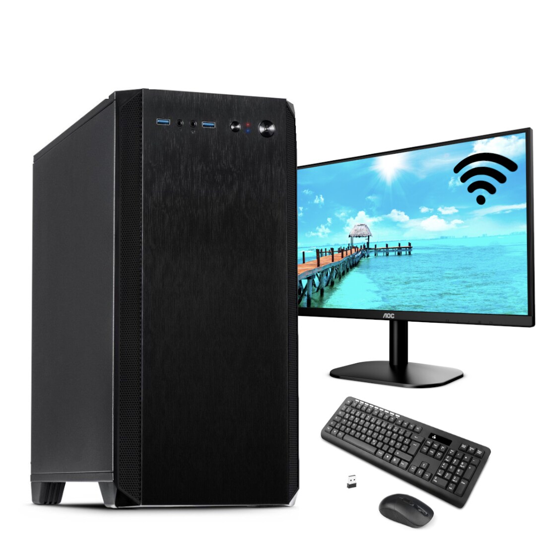 Komplett PC - Office - Multimedia - Intel i3 4x 4,3 GHz 16GB DDR4 Ram 512 SSD - Schallgedämmt 24" Monitor - Drahtlose Tastatur und Maus - Office 2019