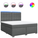 thumbnail of vidaXL Boxspringbett mit Matratze Dunkelgrau 180x200 cm Stoff