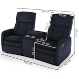 thumbnail of Kinosessel, 2er-Fernsehsessel mit mechanischer Relaxfunktion, Easy-Lift, für 2 Personen, 2 Getränkehalter, Cord-Mikrofaser in Nachtblau, Raburg Maxx