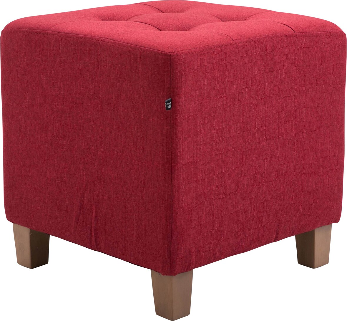 CHEFGASTRO Sitzhocker ZION antik-hell HxBxT 46x45x45cm Stoff Rot