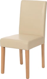 thumbnail of Esszimmerstuhl Littau, Küchenstuhl Stuhl, Kunstleder ~ creme, helle Beine
