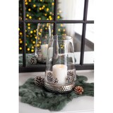 thumbnail of Windlicht Bora (Höhe 28 cm), gehämmert, vernickelter Keramikfuß