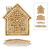 thumbnail of Lebkuchenhaus Teller mit Schornstein Steingut hellbraun Servier-Platte Kekse