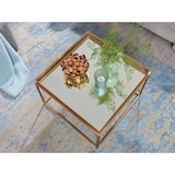 thumbnail of Couchtisch Glas Metall 60x60x41 cm Sofatisch Gold Verspiegelt, Design Wohnzimmertisch Quadratisch, Kleiner Kaffeetisch Modern Spiegelglas,
