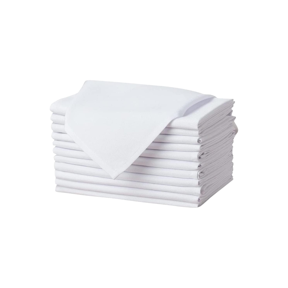 Servilleta Blanca Satén Poliéster-Algodón 50x50 (Pack 50 uds)