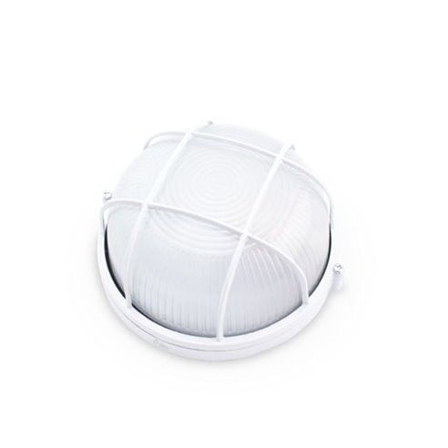 Aplique redondo de aluminio con rejilla BLANCO E27