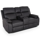 thumbnail of Kinosessel, 2er-Fernsehsessel mit Relaxfunktion, mechanisch mit Liegefunktion Easy-Lift, für 2 Personen, Kunstleder in Schwarz, Raburg Flix