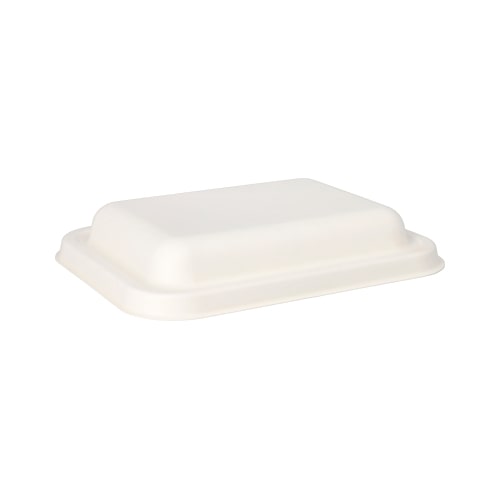 PAPSTAR 50 Deckel, Zuckerrohr "pure" 3,5 cm x 20,3 cm x 15,3 cm weiss (37245, 50 Stück)