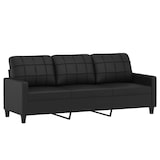 thumbnail of vidaXL 3-Sitzer-Sofa mit Hocker Schwarz 180 cm Kunstleder