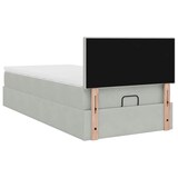 thumbnail of vidaXL Ottoman-Bett mit Matratze & LEDs Hellgrau 90x200 cm Samt