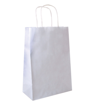 MONOUSO - Bolsa Papel Kraft Blanca con Asas 90g/m² 32+16x43cm (250 Uds)