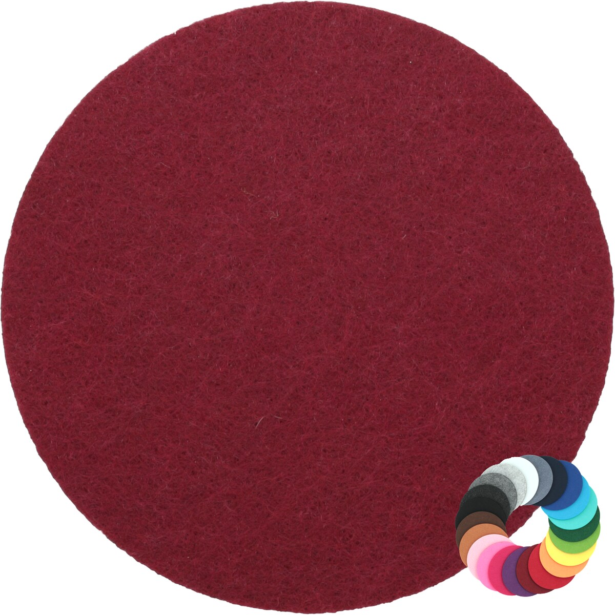 BIASTO - Premium Filz Untersetzer - rund 10cm - Farbe: bordeaux (HF003). Design Glas-Untersetzer für Getränke, Tisch, Bar, Tasse, Vase