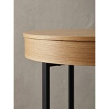 thumbnail of Couchtisch Holzoptik-Metallbeine, runder Tisch mit Stauraum, moderner Industrial-Look. 69x69x49 cm | Kadima Design