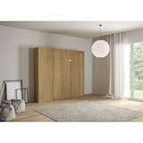 thumbnail of Cama doble Kentaro Oak Nature con columna izquierda-derecha