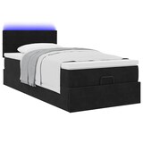 thumbnail of vidaXL Ottoman-Bett mit Matratze & LEDs Schwarz 90x190 cm Samt