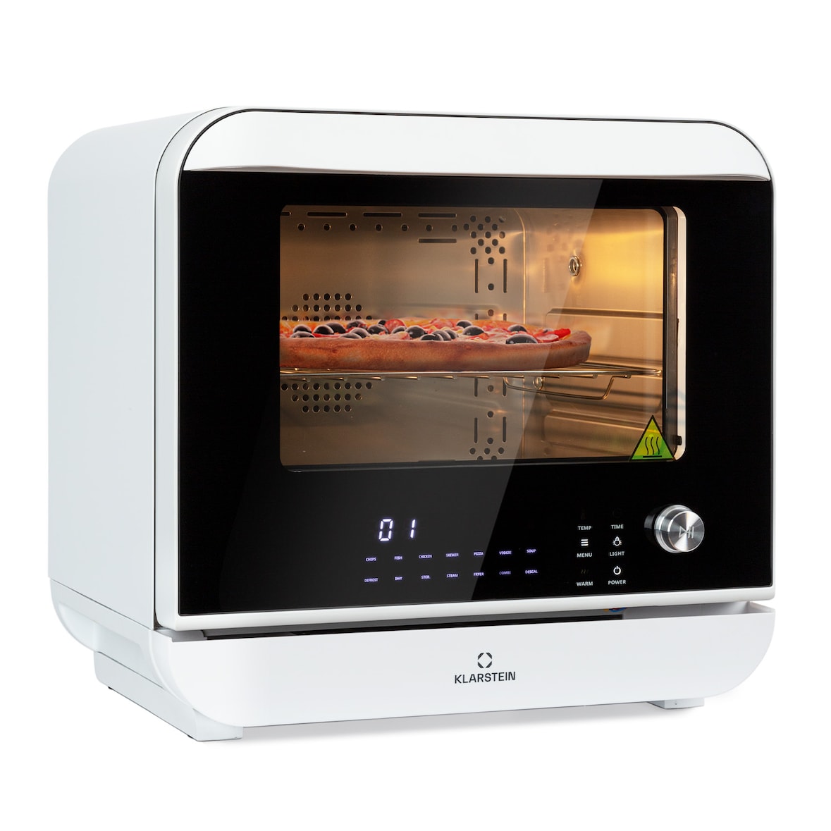 Vita Pro Heißluftfritteuse Dampfgaren 2450 W 18 Ltr 800 ml Wassertank Weiß