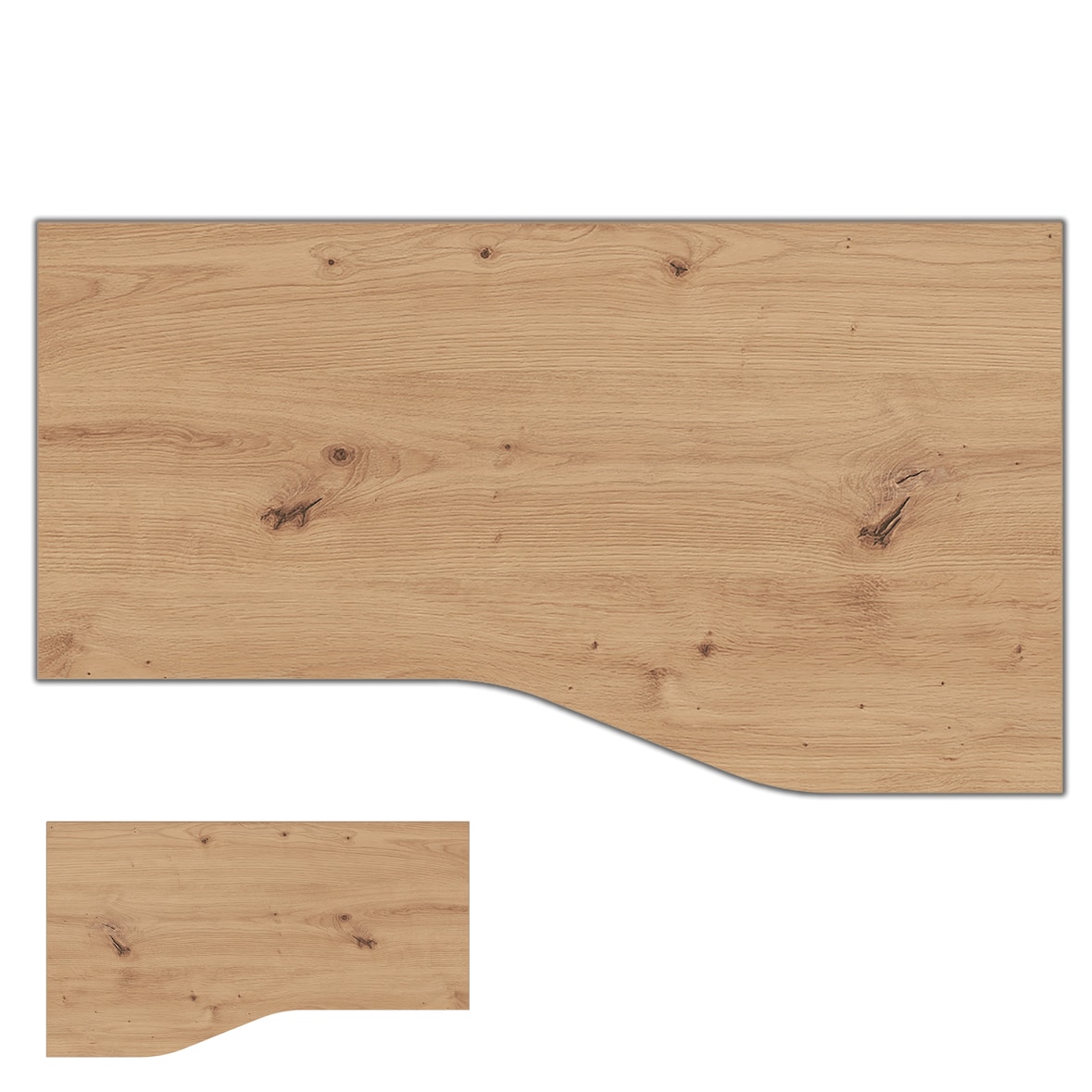 bümö Tischplatte 180x100 cm in Asteiche, Schreibtischplatte aus Holz, Holzplatte, Spanplatte kratzfest beschichtet, ABS-Kante, 120 kg Tragkraft für