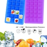 thumbnail of Intirilife 2x Eiswürfelformen in LILA - 2er Set à 24 Fächer Eiswürfel Silikonformen mit Deckel - 18 x 13 x 2.5