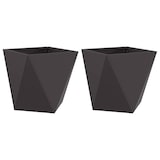 thumbnail of vidaXL Pflanzkübel 2 pcs Schwarz 50 x 50 x 50 cm Stahl