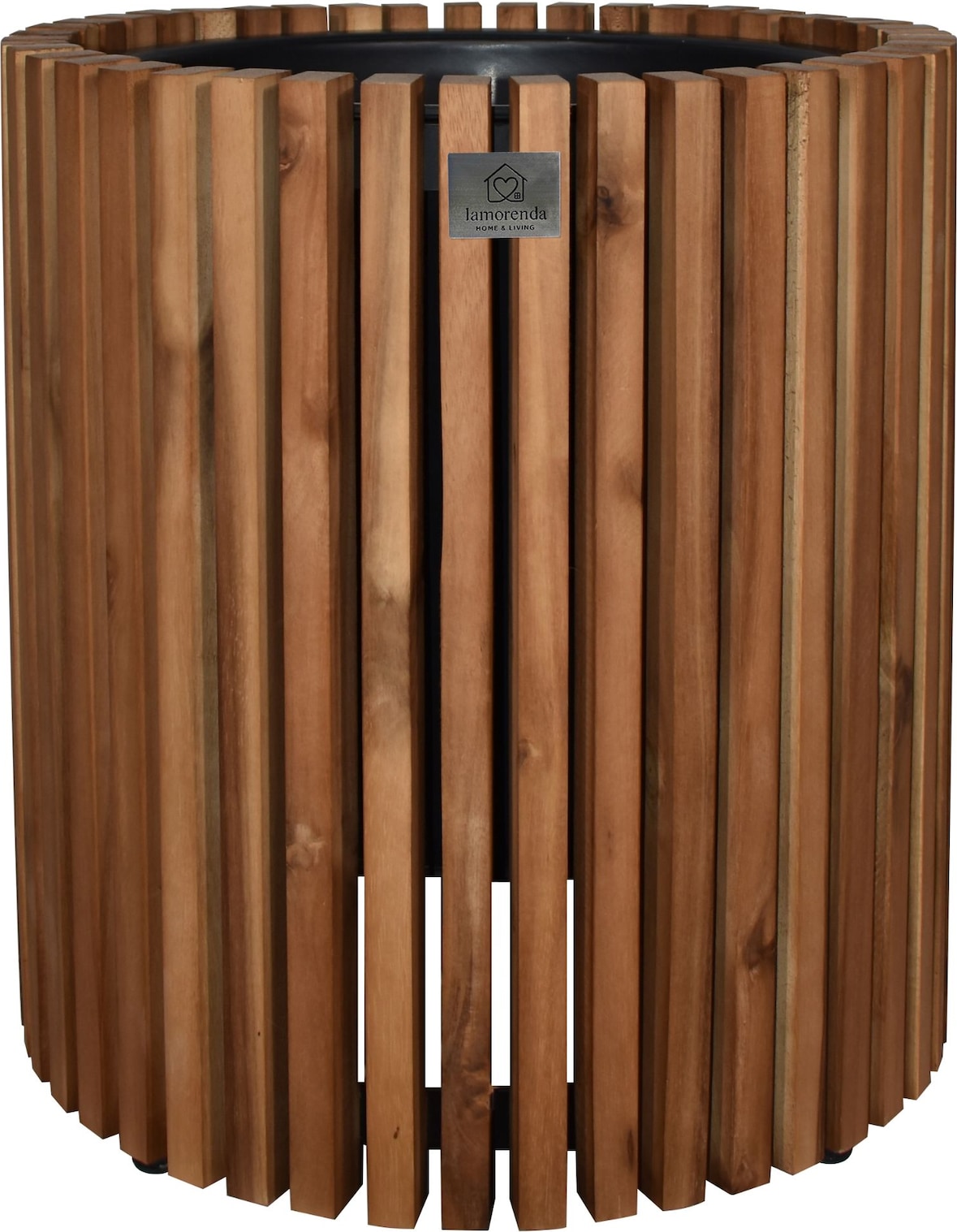 Pflanzgefäß Akazienholz D31 x 35 cm Dunkelbraun