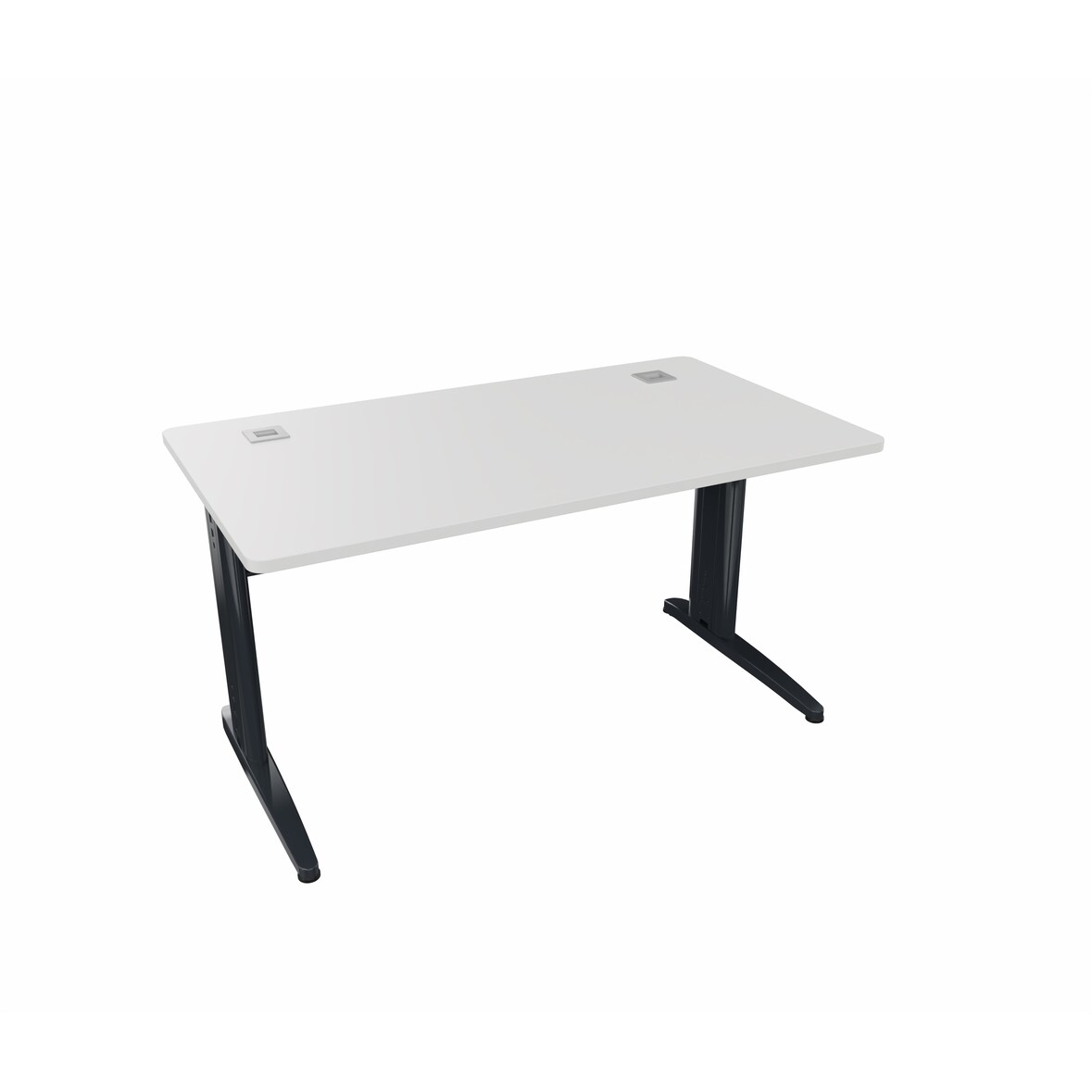 Vinco - bureau corial droit 140 x 80 structure anthracite / plateau blanc