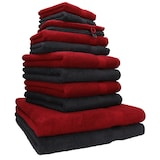 thumbnail of Betz 12-tlg. Handtuch-Set PREMIUM 100% Baumwolle 2 Duschtücher 4 Handtücher 2 Gästetücher 2 Seiftücher 2 Waschhandschuhe rubinrot/graphit