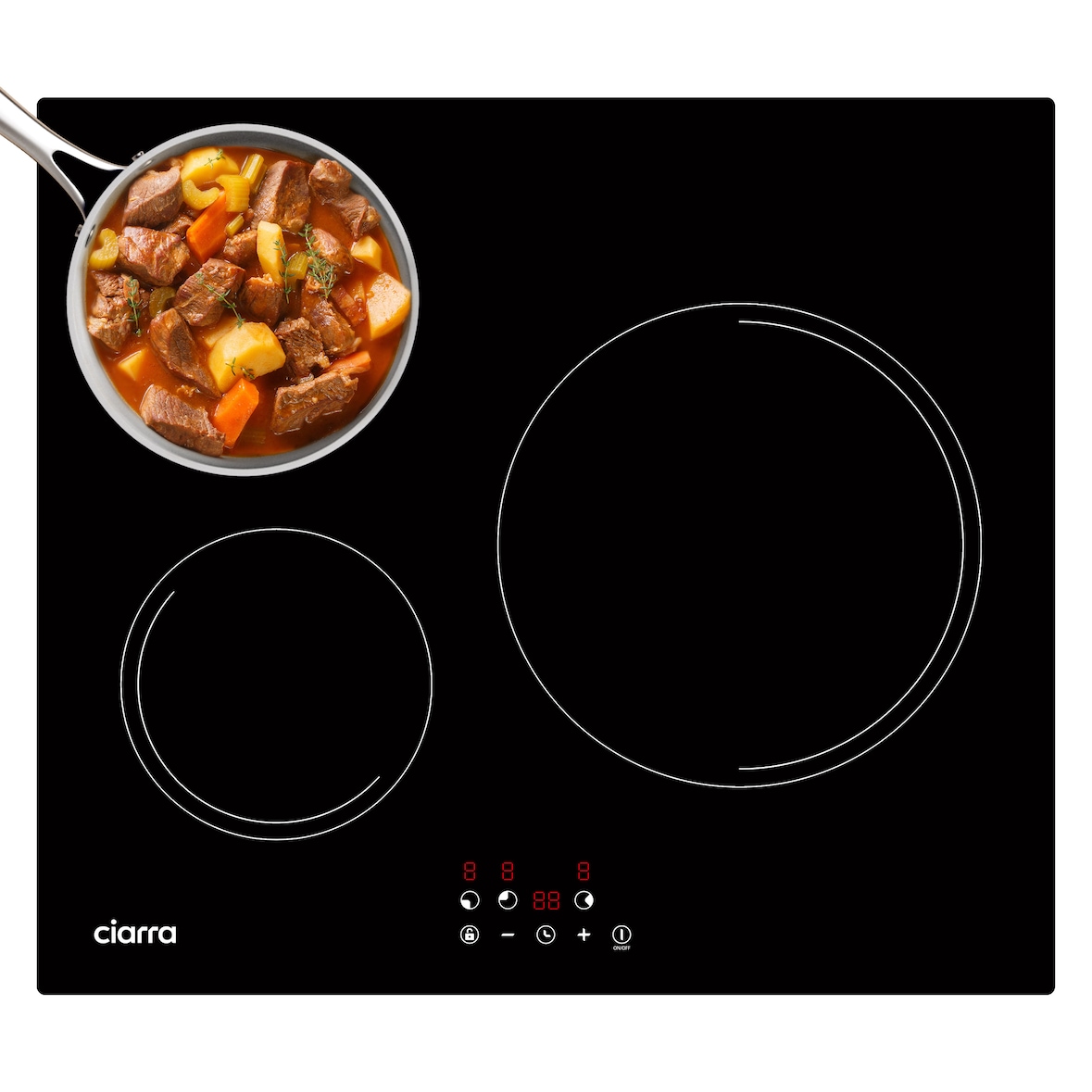 CIARRA Piano Cottura a Induzione 60cm Piani Cottura 3 Zone Piano Cottura a Induzione Incasso con 5600W VM3BIH-E