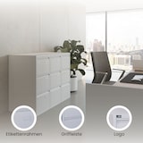 thumbnail of BISLEY Light Hängeregistraturschrank mit Schloss aus Metall in verkehrsweiß, 4 Schubladen, einbahnig - Hängeregisterschrank abschließbar,