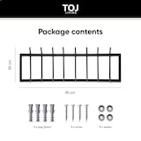 thumbnail of TOJ Living Wandkapstok – 16 haken – 90 cm – RVS – Mat zwart – Muurkapstok