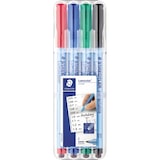 thumbnail of Staedtler Lumocolor Correctable, Feutres non-permanents à pointe fine effaçables à sec, Étui chevalet avec 4 feutres assortis, 305F WP4-1, Bariolé, F-