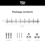 thumbnail of TOJ Living Wandgarderobe – 16 Haken – 62 cm – Edelstahl – Silber – Hakenleiste