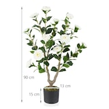thumbnail of COSTWAY 90 cm Künstlicher Baum mit Blumen, Künstlicher Kamelienbaum, Künstliche Pflanze im Topf, Kamelienpflanze mit 16 Blumen
